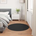 vidaXL Tapis en Fourrure Synthétique de Lapin Olite Noir Ø 100 cm