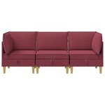 vidaXL Canapé modulaire avec rangement 3 Pièces Bordeaux Tissu