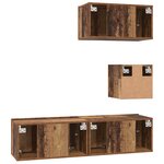 vidaXL Ensemble meuble TV 4 Pièces Bois ancien 60 x 30 x 30 cm