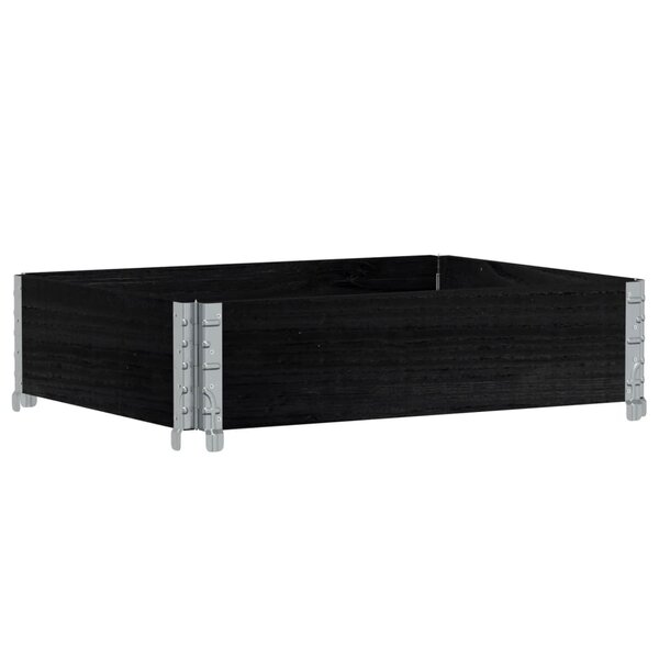 vidaXL Jardinière noir 80x60 cm bois massif de pin