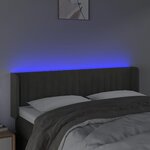 vidaXL Tête de lit à LED Gris foncé 147x16x78/88 cm Velours