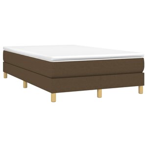 vidaXL Sommier à lattes de lit et matelas marron foncé 120x190cm tissu