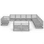 vidaXL Salon de jardin 13 Pièces bois de pin massif