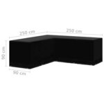 vidaXL Housses de salon de jardin 2Pièces Forme L 12 œillets 250x250x90cm