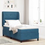 vidaXL Lit à ressorts avec matelas bleu foncé 90 x 190 cm en velours