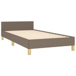 vidaXL Cadre de lit avec tête de lit sans matelas taupe 90x200cm tissu