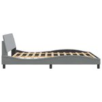 vidaXL Cadre de lit Dover gris clair 152x203 cm tissu