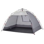 vidaXL Tente de plage 2 personnes gris libération rapide imperméable