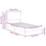 vidaXL Cadre de lit Gris foncé 90 x 200 cm Tissu en velours côtelé