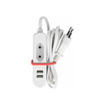 Perel prise euro 1 voie avec 2 ports usb blanc
