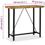 vidaXL Table de bar Bois massif de récupération 120x60x107 cm
