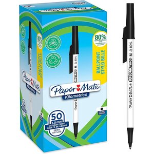 Stylo à bille kilometrico  boîte de 50  noir paper mate