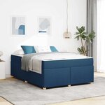 vidaXL Cadre de lit avec matelas avec matelas Bleu 160 x 200 cm tissu