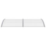 vidaXL Auvent de porte Gris et transparent 200x75 cm PC