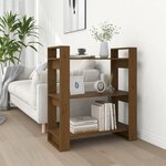 vidaXL Bibliothèque/Cloison Marron miel 80x35x91 cm Bois massif