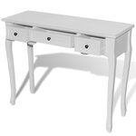 vidaXL Table de console et coiffeuse avec 3 tiroirs Blanc