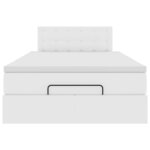 vidaXL Cadre de lit ottoman avec matelas blanc 120x190 cm similicuir