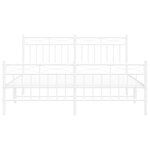 vidaXL Cadre de lit métal sans matelas et pied de lit blanc 150x200 cm