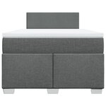 vidaXL Sommier à lattes de lit avec matelas gris foncé 120x190cm tissu