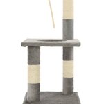 vidaXL Arbre à chat avec griffoirs en sisal 109 cm Gris