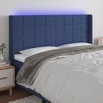 vidaXL Tête de lit à LED Bleu 163x16x118/128 cm Tissu