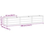 vidaXL Jardinière Ivoire 480 x 50 x 45 cm Acier galvanisé