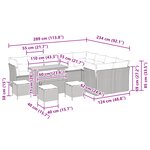 Ensemble de Canapé de Jardin vidaXL de 13 Pièces avec Coussins Beige