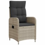 vidaXL Chaise de jardin inclinable Gris clair et gris foncé