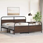 vidaXL Cadre de lit en métal sans matelas chêne marron 183x213 cm