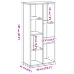 vidaXL Bibliothèque vieux bois 50x25x105 cm bois d'ingénierie