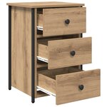 vidaXL Cabinet de chevet avec tiroir 2 Pièces Marron 40 x 36 x 60 cm