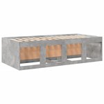 vidaXL Lit de jour avec tiroirs sans matelas gris béton 90x200 cm