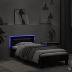vidaXL Cadre de lit sans matelas avec lumières LED noir 90x200 cm