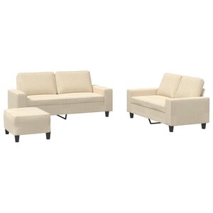 vidaXL Ensemble de canapés 3 Pièces crème tissu