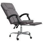 Chaise fauteuil siège pivotante de inclinable de bureau informatique étude similicuir gris 02_0024248