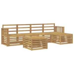 vidaXL Ensemble de canapés d'extérieur 6 pc Blanc Bois d'Acacia Massif