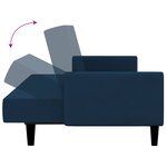 vidaXL Canapé-lit à 2 places Bleu Velours