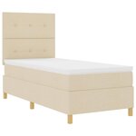 vidaXL Lit à ressorts avec matelas Crème 90 x 190 cm tissu