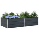 vidaXL Jardinière Anthracite 195 x 100 x 45 cm Acier galvanisé