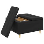 vidaXL Pouf de rangement avec coussin Noir 80 x 80 x 45 cm Simili cuir