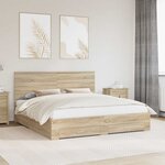 vidaXL Cadre de lit Chêne Sonoma 200 x 200 cm Bois d'ingénierie