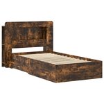 vidaXL Cadre de lit avec rangement Chêne fumé 90 x 190 cm