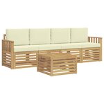 vidaXL Ensemble de canapés d'extérieur 5 pc Blanc et crème Polyester