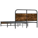 vidaXL Cadre de lit sans matelas 140x190 cm chêne fumé bois ingénierie