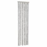 vidaXL Rideau anti-mouches gris clair et blanc 56x185 cm chenille
