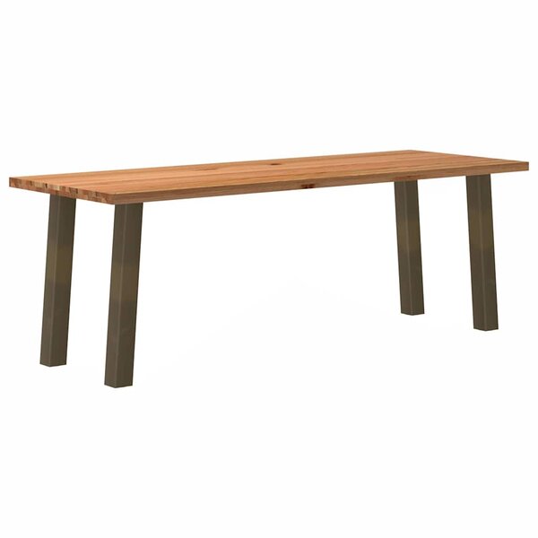 vidaXL Table à manger marron clair bois de chêne massif rectangulaire