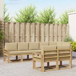 vidaXL Ensemble de canapés d'extérieur 8 pc Blanc et Beige Polyester