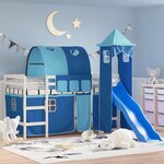 vidaXL Lit mezzanine enfants avec tour bleu 80x200cm bois pin massif