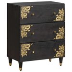 vidaXL Buffet 2 Pièces Noir 60 x 33 x 75 cm Bois de mangue massif