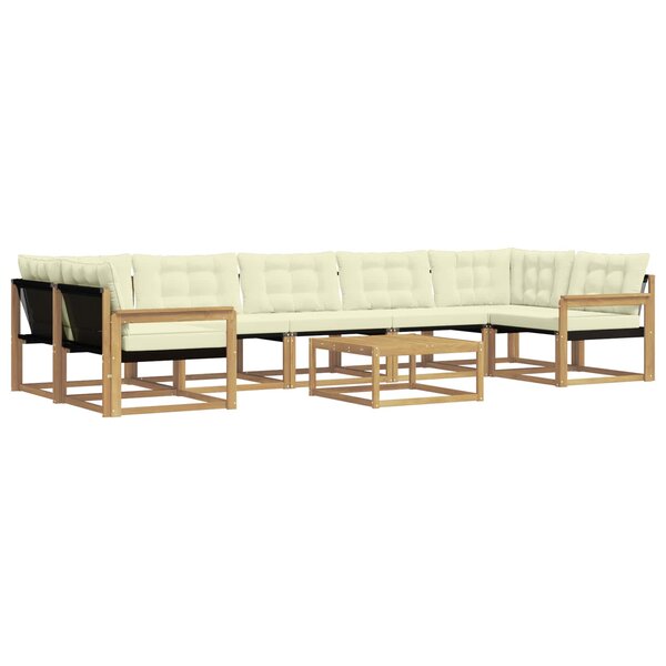 vidaXL Ensemble de canapés d'extérieur 8 Pièces Blanc et crème